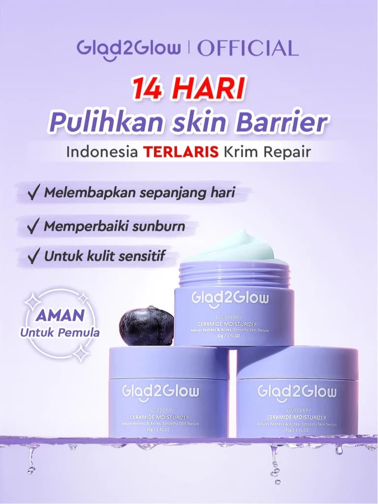 Glad2Glow Blueberry 5% Ceramide Barrier Repair Moisturizer 30g