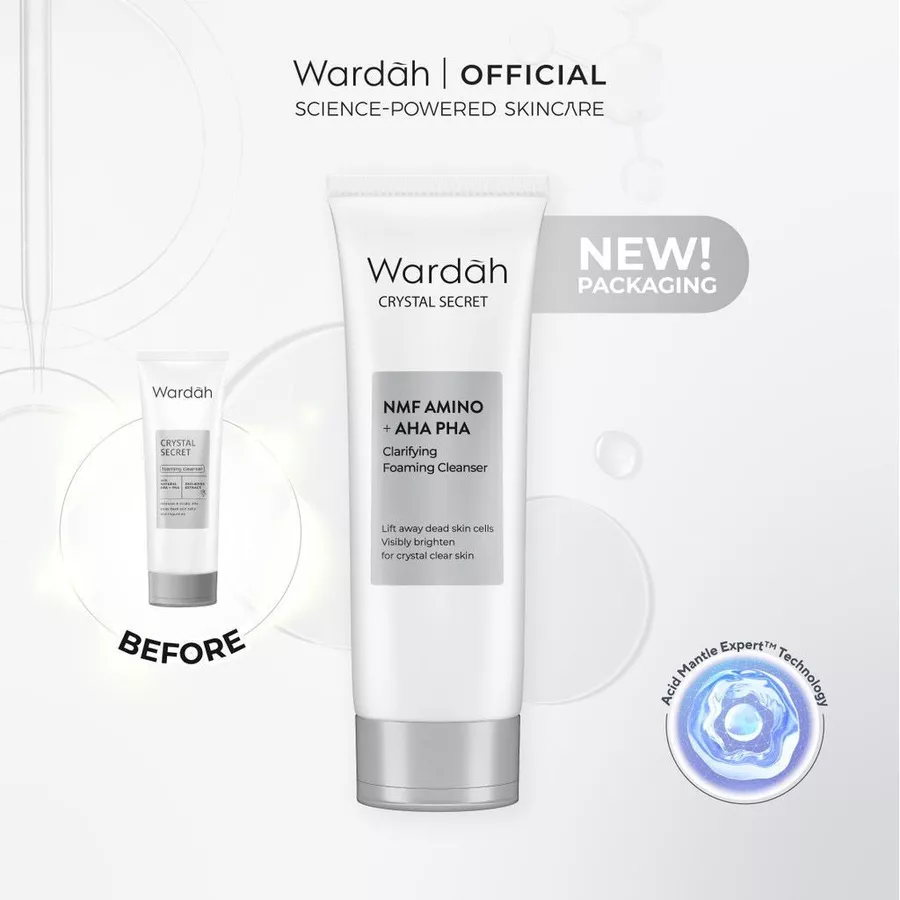 Wardah Crystal Secret NMF Amino + AHA PHA Clarifying Foaming Cleanser