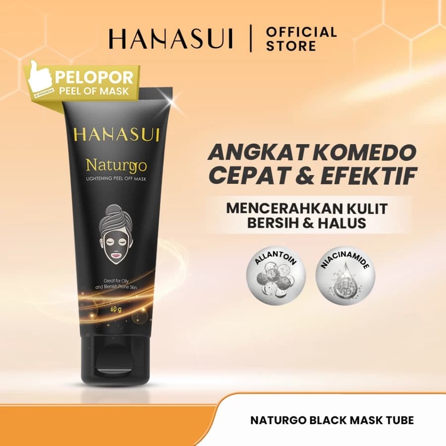 Hanasui Naturgo Lightening Peel Off Mask Black Tube 60g