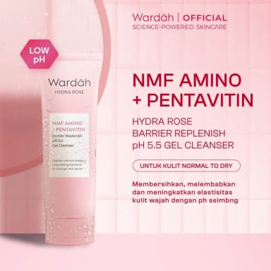 Wardah Hydra Rose Barrier Replenish pH 5.5 Gel Cleanser
