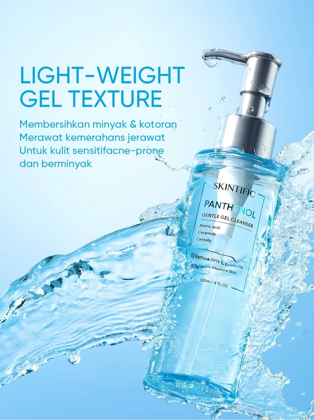 SKINTIFIC Panthenol Gentle Gel Cleanser 120ml