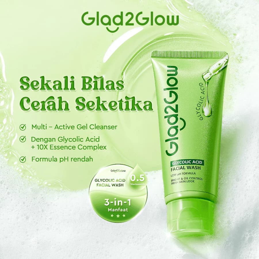 Glad2Glow Glycolic Acid Facial Wash