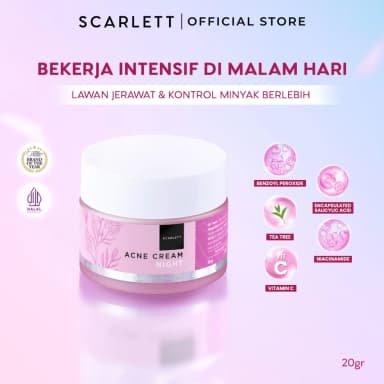 Scarlett Whitening Acne Night Cream 20g