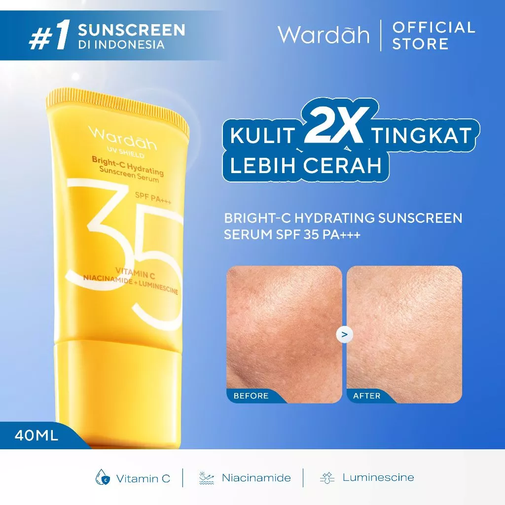 Wardah UV Shield Bright-C Hydrating Sunscreen Serum SPF 35 PA+++