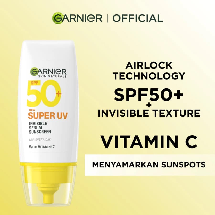 GARNIER Super UV Invisible Serum Sunscreen SPF 50+ PA++++ Vitamin C 30ml