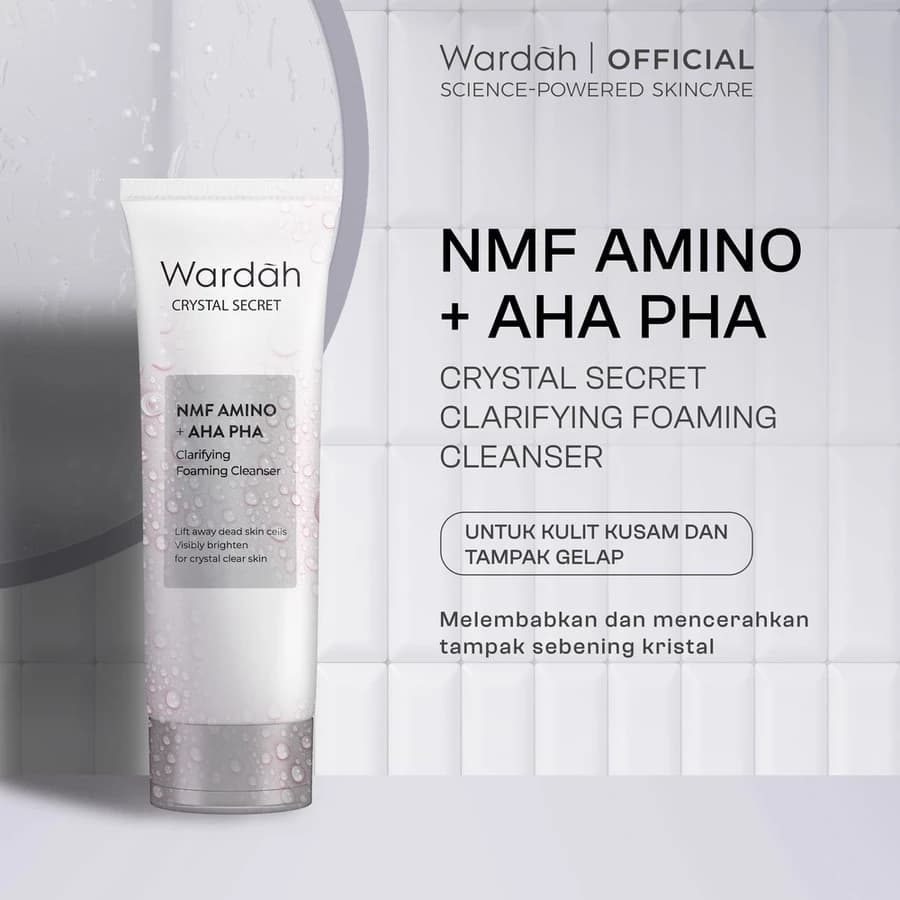 WARDAH Brightening Crystal Secret NMF Amino AHA PHA Clarifying Foaming Cleanser