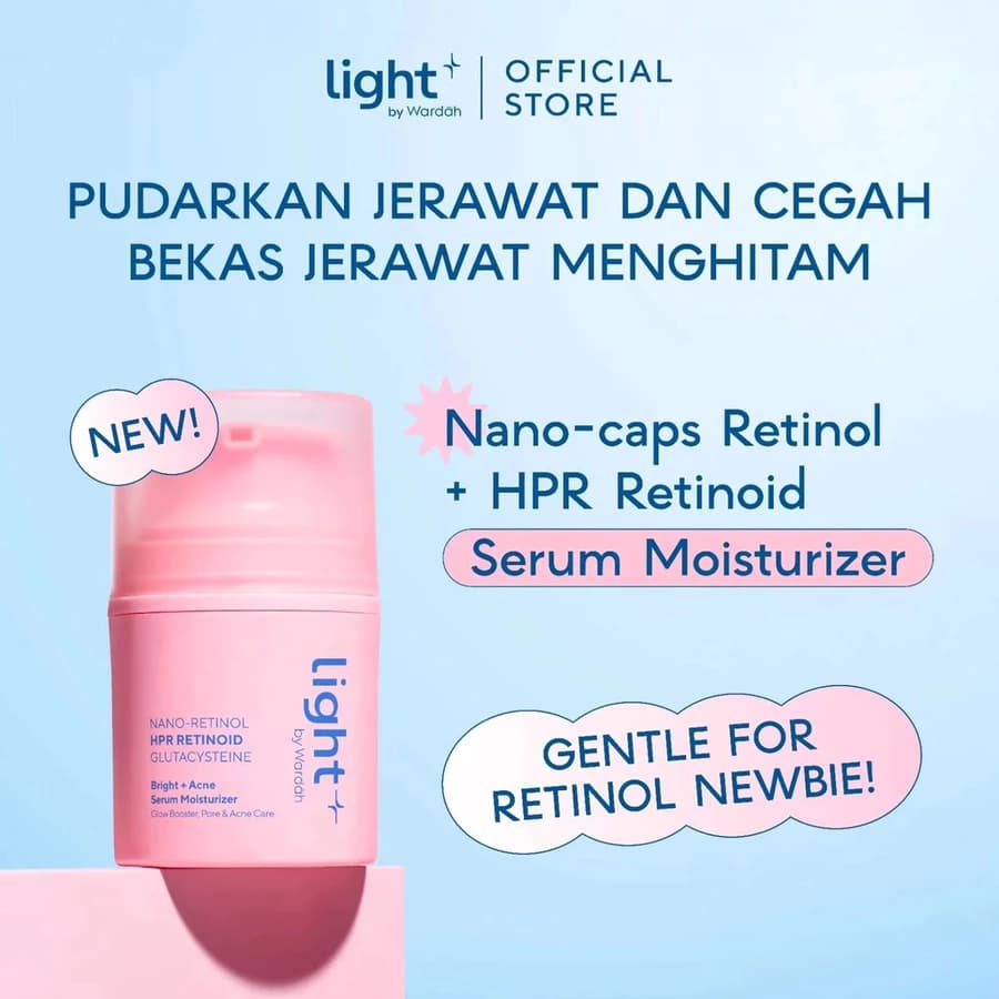 Wardah Light+ HPR Retinoid Bright + Acne Serum Moisturizer